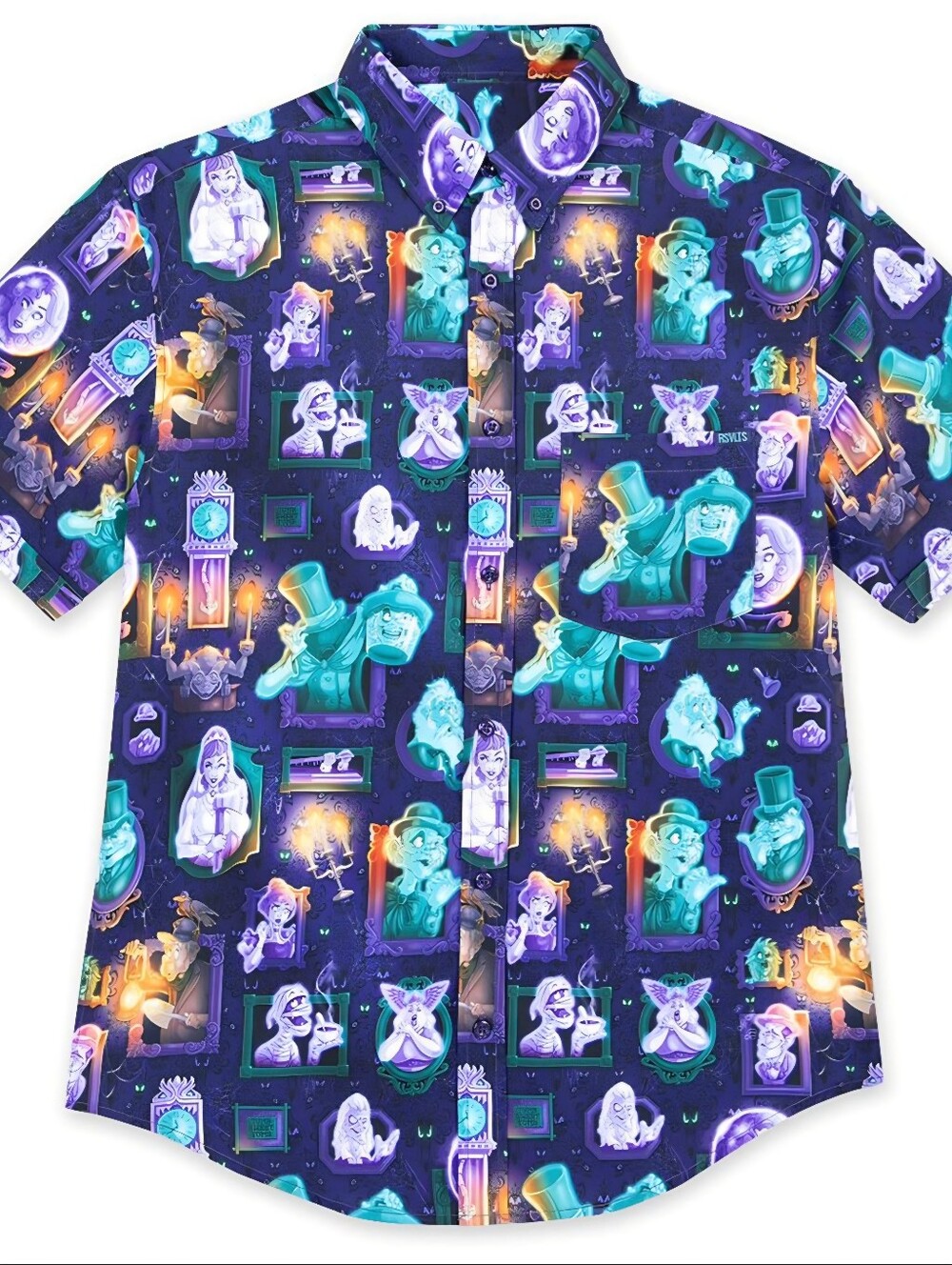 RSVLTS Disney 2025 Haunted Mansion Button-Down Ghosts & Graves Shirt - Size XS - Picture 1 of 11